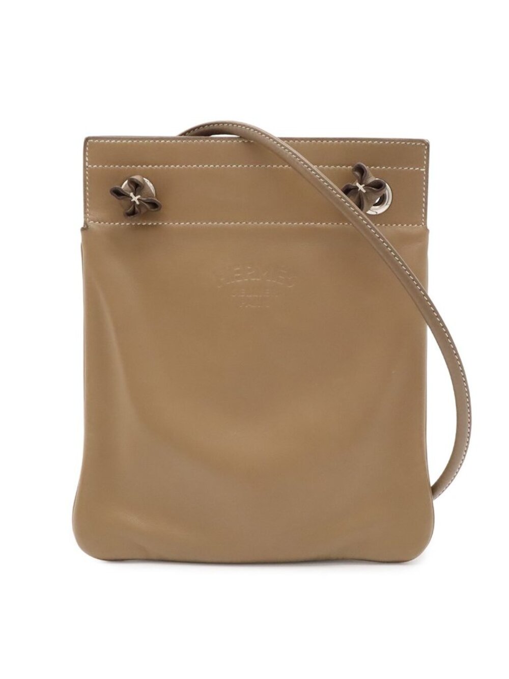 Hermes Sac Aline Mini Shoulder Bag Pochette Crossbody Veau Swift Etoupe Greige